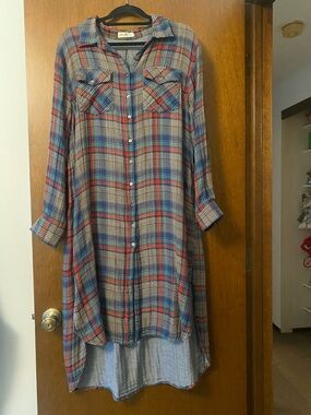Natural Life Cooper Plaid Shirt Dress XL
